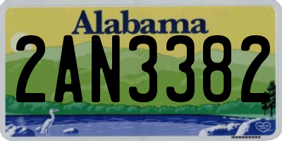 AL license plate 2AN3382