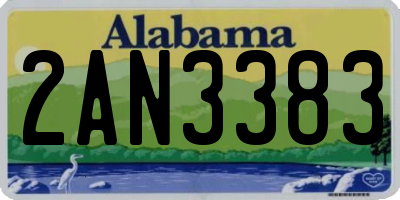 AL license plate 2AN3383