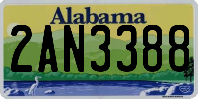 AL license plate 2AN3388