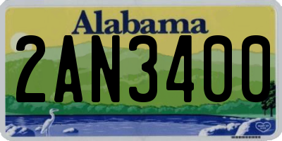 AL license plate 2AN3400