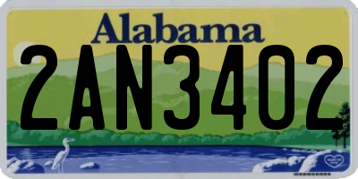 AL license plate 2AN3402