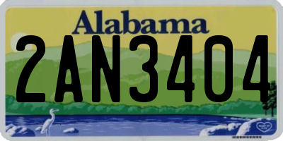 AL license plate 2AN3404