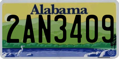AL license plate 2AN3409