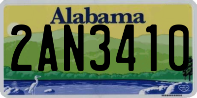 AL license plate 2AN3410