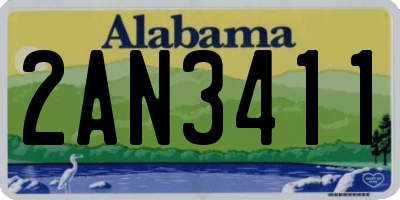 AL license plate 2AN3411