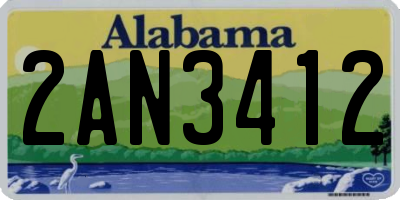 AL license plate 2AN3412