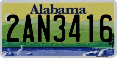 AL license plate 2AN3416