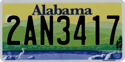 AL license plate 2AN3417