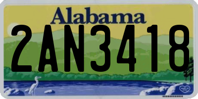 AL license plate 2AN3418