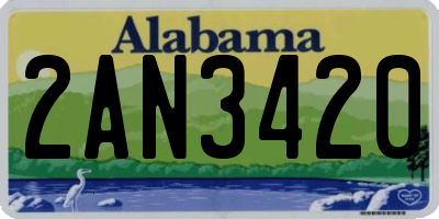 AL license plate 2AN3420