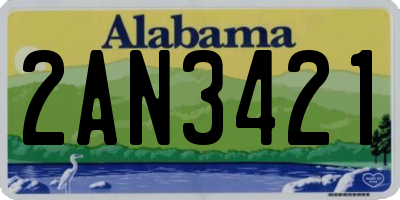 AL license plate 2AN3421