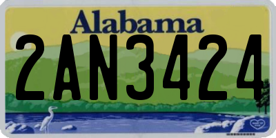 AL license plate 2AN3424