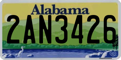 AL license plate 2AN3426
