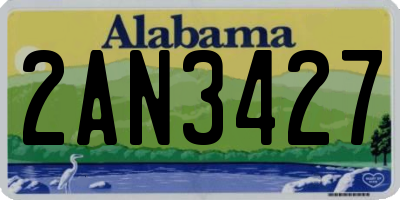 AL license plate 2AN3427