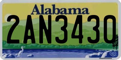 AL license plate 2AN3430