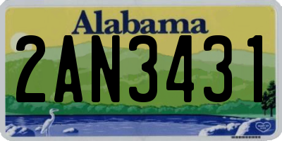 AL license plate 2AN3431