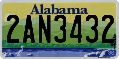 AL license plate 2AN3432