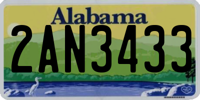 AL license plate 2AN3433
