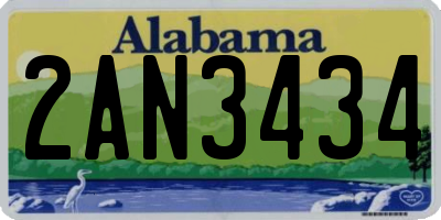 AL license plate 2AN3434