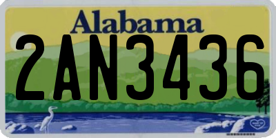 AL license plate 2AN3436