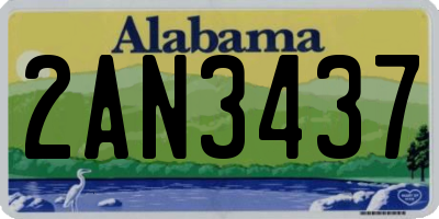 AL license plate 2AN3437