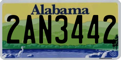 AL license plate 2AN3442