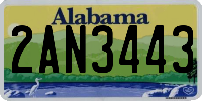 AL license plate 2AN3443