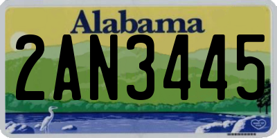 AL license plate 2AN3445