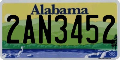 AL license plate 2AN3452