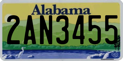 AL license plate 2AN3455