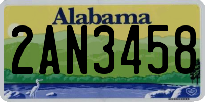 AL license plate 2AN3458