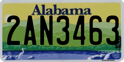 AL license plate 2AN3463