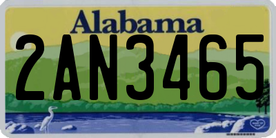 AL license plate 2AN3465