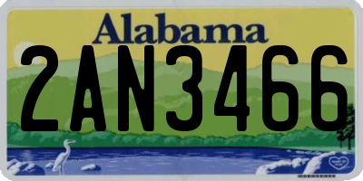 AL license plate 2AN3466