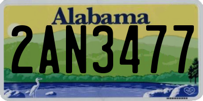 AL license plate 2AN3477