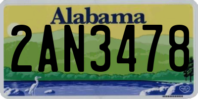 AL license plate 2AN3478