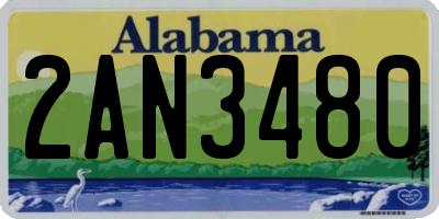 AL license plate 2AN3480
