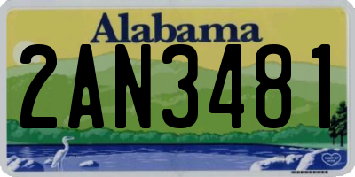 AL license plate 2AN3481