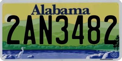 AL license plate 2AN3482