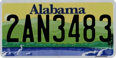 AL license plate 2AN3483