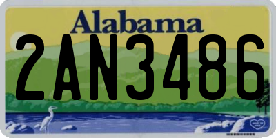 AL license plate 2AN3486