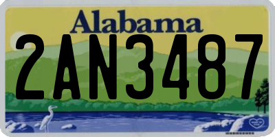 AL license plate 2AN3487