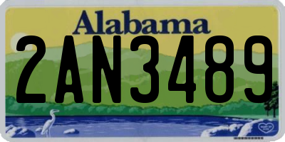 AL license plate 2AN3489