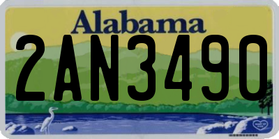 AL license plate 2AN3490