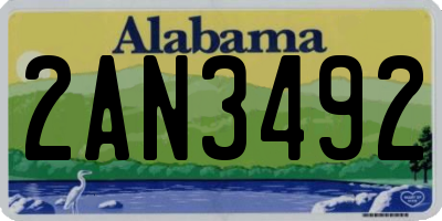 AL license plate 2AN3492