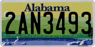 AL license plate 2AN3493