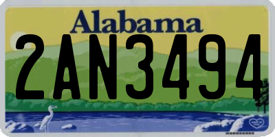 AL license plate 2AN3494