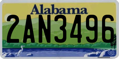 AL license plate 2AN3496