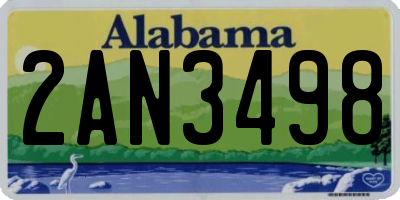 AL license plate 2AN3498