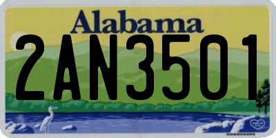 AL license plate 2AN3501